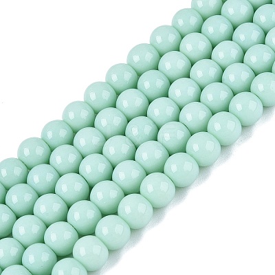 Opaque Solid Color Glass Beads Strands X-GLAA-T032-P6mm-21-1