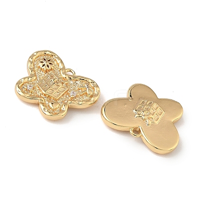 Christmas Brass Micro Pave Clear Cubic Zirconia Pendants KK-A280-03F-G-1