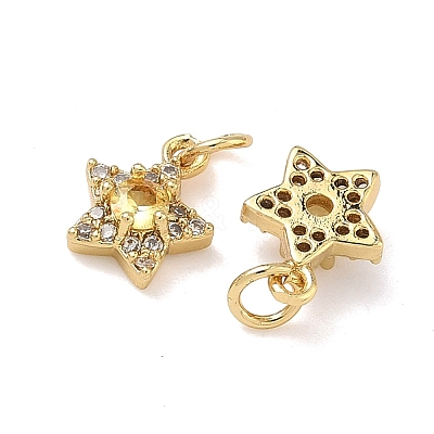 Brass Micro Pave Cubic Zirconia Pendants KK-A291-13A-G-1