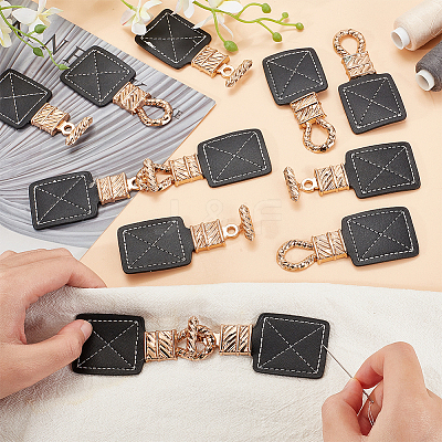 6Pcs PU Leather Toggle Buckle FIND-FG0002-72-1