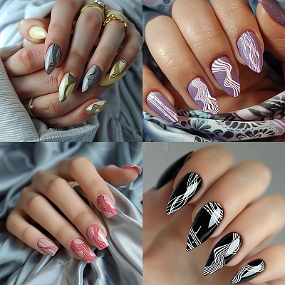 Stainless Steel DIY Nail Art Templates MRMJ-WH0092-030-1