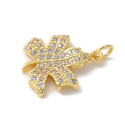 Brass Micro Pave Cubic Zirconia Pendants KK-P292-09G-1
