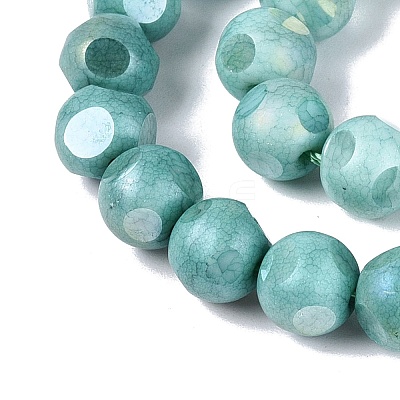 Ombre Effect Dyed Electroplate Opaque Glass Beads Strands EGLA-Q130-01A-08-1