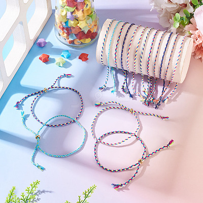 16Pcs 8 Colors Cotton Cord Silder Bracelets BJEW-TAC0059-1