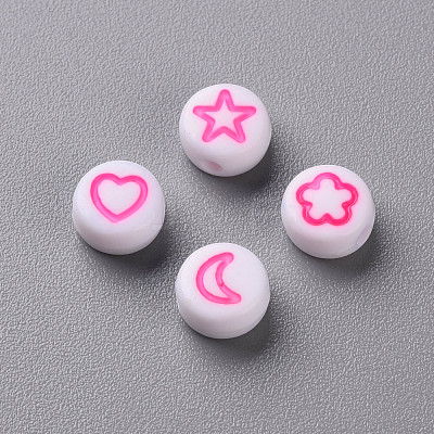 White Opaque Acrylic Beads MACR-N008-41E-1