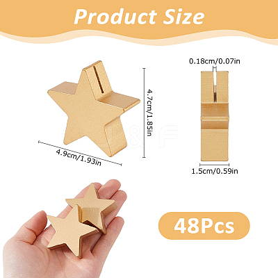 4 Sets Wood Name Card Clip AJEW-FH0009-24A-1