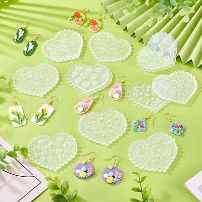 10Pcs 10 Styles Silicone Polymer Clay Mold DIY-TA0012-79-1
