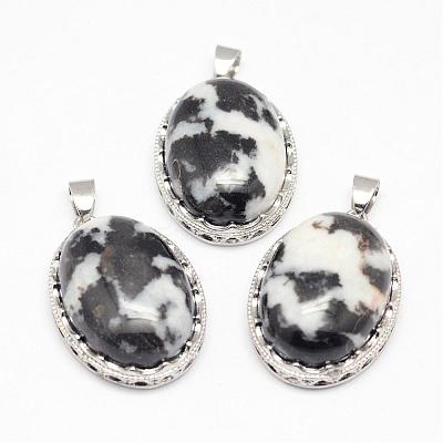 Natural Zebra Jasper Pendants G-D851-39-1