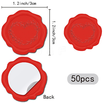 50Pcs Adhesive Wax Seal Stickers DIY-CP0009-89A-1