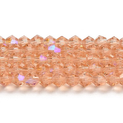 Transparent Electroplate Glass Beads Strands GLAA-F029-4mm-D15-1