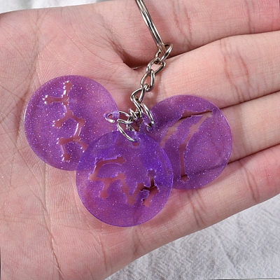 Twelve Constellations Round Pendants Silicone Molds DIY-G073-01-1