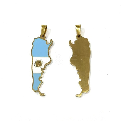 304 Stainless Steel Enamel Pendants STAS-H230-57G-1