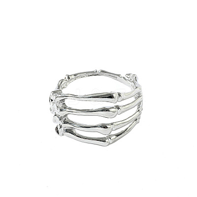 Halloween Skeleton Hand Zinc Alloy Bangles for Women FS-WG39438-01-1