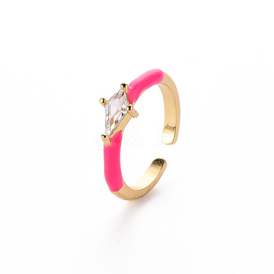Brass Enamel Cuff Rings RJEW-T016-28A-NF-1