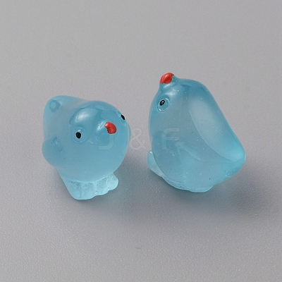Luminous Resin Chick Display Decoration RESI-WH0038-10F-1