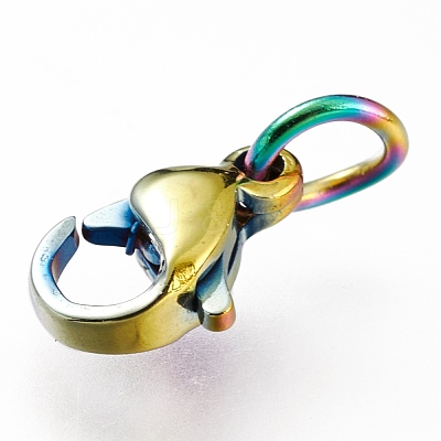 Ion Plating(IP) 304 Stainless Steel Lobster Claw Clasps X-STAS-G240-01A-C-1