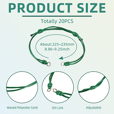 20Pcs Adjustable Korean Waxed Polyester Cord Bracelet Making BJEW-TAC0051-07-1