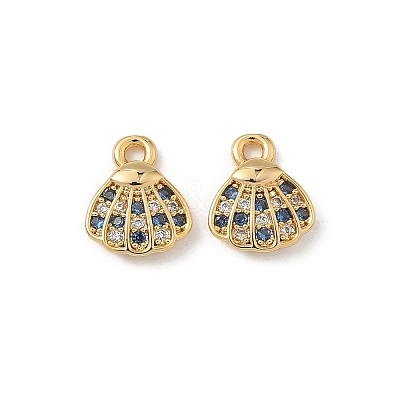 Brass Micro Pave Cubic Zirconia Charms KK-C099-01H-G-1