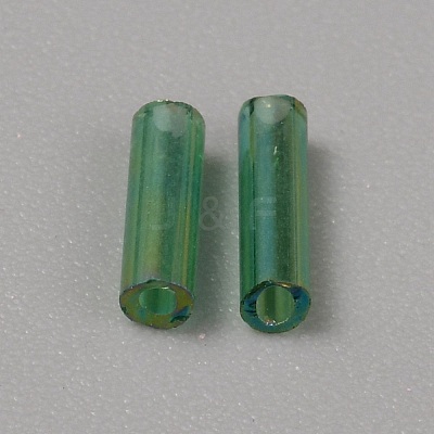 300Pcs Transparent Glass Round Bugle Beads GLAA-WH0015-74D-1