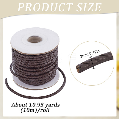 1 Roll Round Braided Cowhide Cords WL-SC0001-01B-1