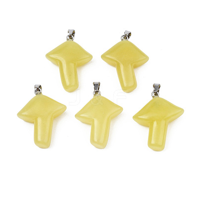 Natural Yellow Agate Pendants G-R480-02O-1