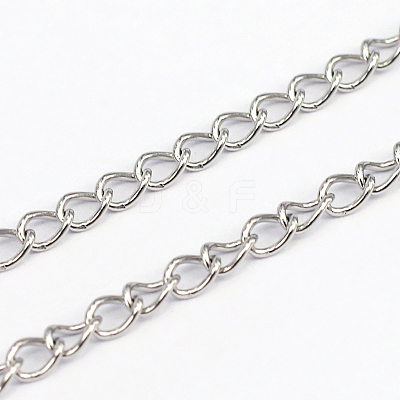 Tarnish Resistant 304 Stainless Steel Curb Chains CHS-O005-17B-1
