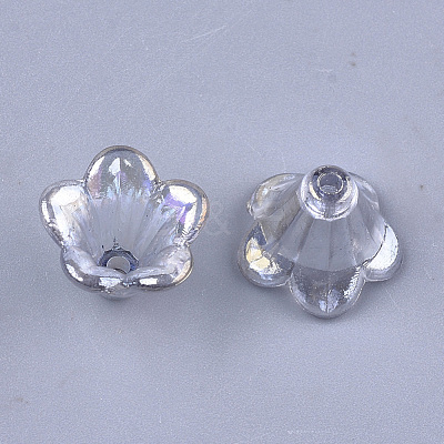Transparent Acrylic Bead Caps TACR-T007-04-1