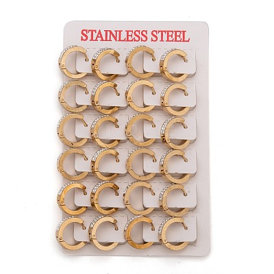 304 Stainless Steel Huggie Hoop Earrings EJEW-O096-18G-1