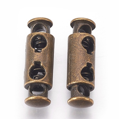 Alloy Spring Cord Locks X-PALLOY-WH0027-07-AB-1