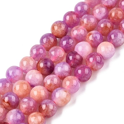 Dyed Natural White Jade Beads Strands G-T138-6mm-210-11-1
