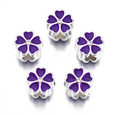 Alloy Enamel European Beads MPDL-T005-005C-RS-1