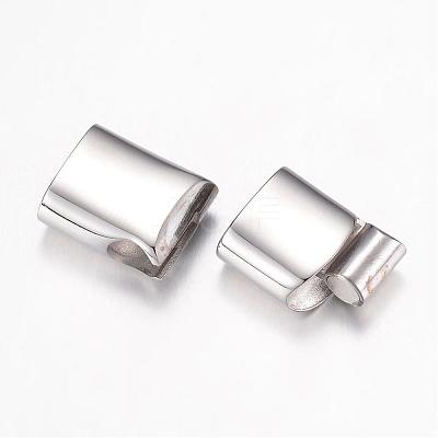Tarnish Resistant 304 Stainless Steel Magnetic Clasps with Glue-in Ends STAS-G071-38P-1