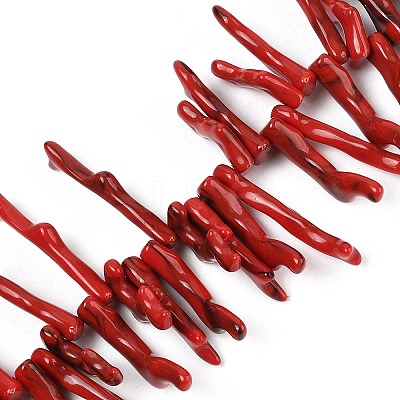 Opaque Acrylic Imitation Coral Beads Strands SACR-P033-01A-07-1