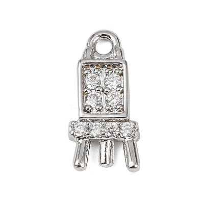 Brass Micro Pave Clear Cubic Zirconia Pendants KK-L238-15P-1