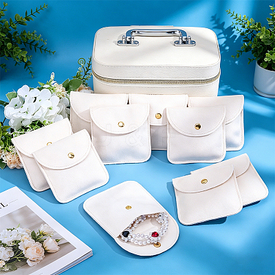 10Pcs Velvet Jewelry Storage Bags with Snap Button ABAG-HY0001-17C-1