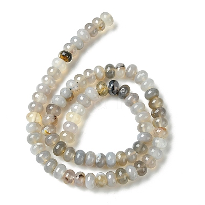 Natural Grey Agate Stone Beads Strands G-S105-8mm-03-1