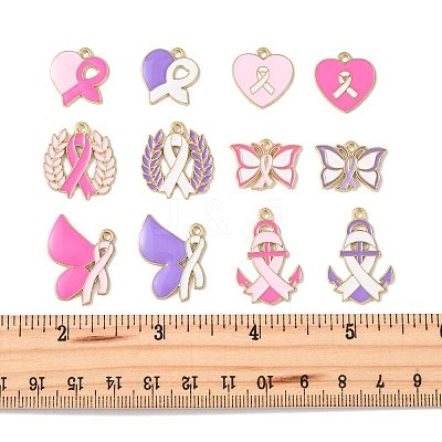 48Pcs 12 Styles Alloy Enamel Pendants FIND-FS0004-81-1