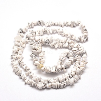 Synthetic White Howlite Chip Bead Strands G-M205-53-1