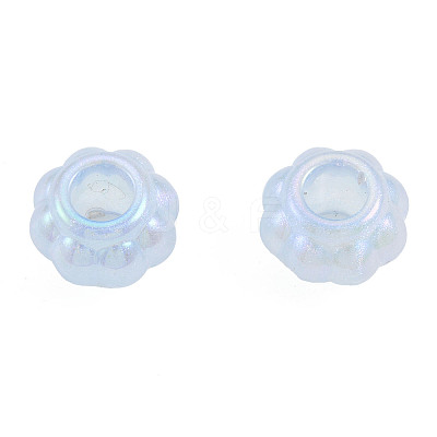 Electroplate Acrylic European Large Hole Beads OACR-N010-059-1