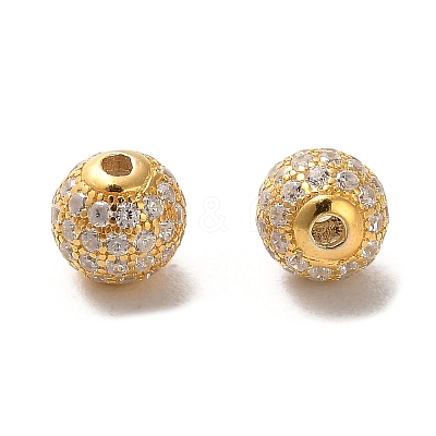 925 Sterling Silver Micro Pave Cubic Zirconia Beads STER-H110-24A-01G-1