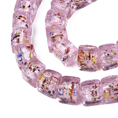 Handmade Silver Foil Lampwork Beads FOIL-N004-01A-07-1