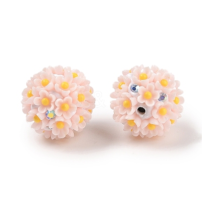 Handmade Luminous Polymer Clay Rhinestone Fancy Beads CLAY-H003-04B-1