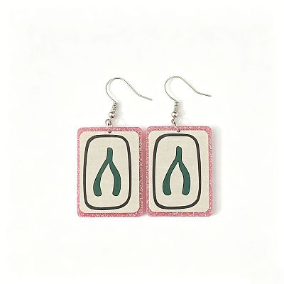 Acrylic Glitter Powder Dangle Earrings for Women WGA022A-05-1