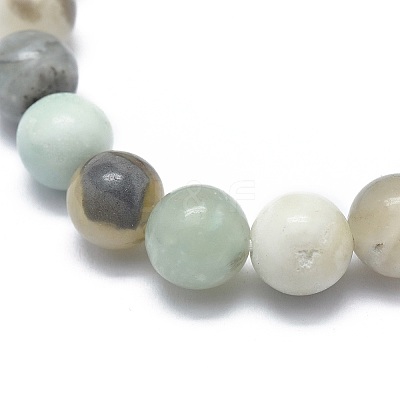Natural Flower Amazonite Bead Stretch Bracelets X-BJEW-K212-B-007-1