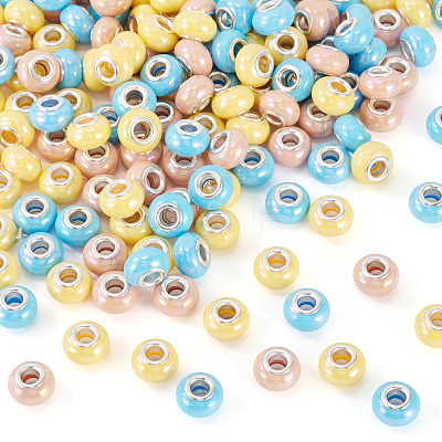 150Pcs Opaque Resin European Beads RESI-TA0004-61B-1