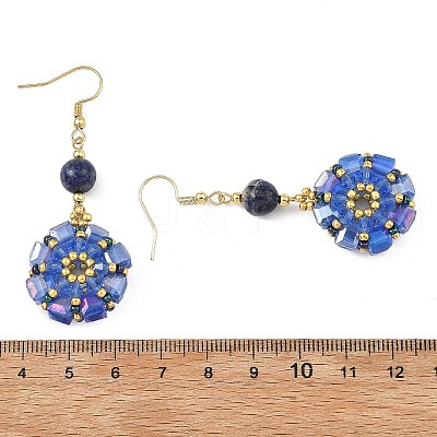 Glass Seed Beads Dangle Earrings EJEW-MZ00763-01-1