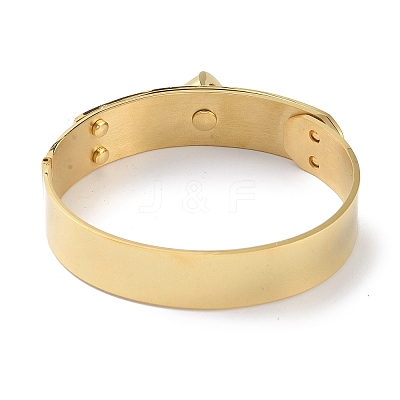 PVD Vacuum Plating Donut 304 Stainless Steel Bangles BJEW-G700-07A-G-1
