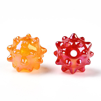 AB Plating Opaque Acrylic Beads JACR-T003-02-1