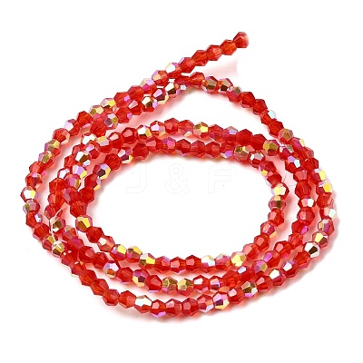 AB Color Plated Transparent Glass Beads Strands GLAA-G127-01B-1