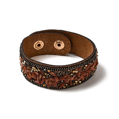 Faux Suede Snap Cord Bracelet BJEW-F428-16-1